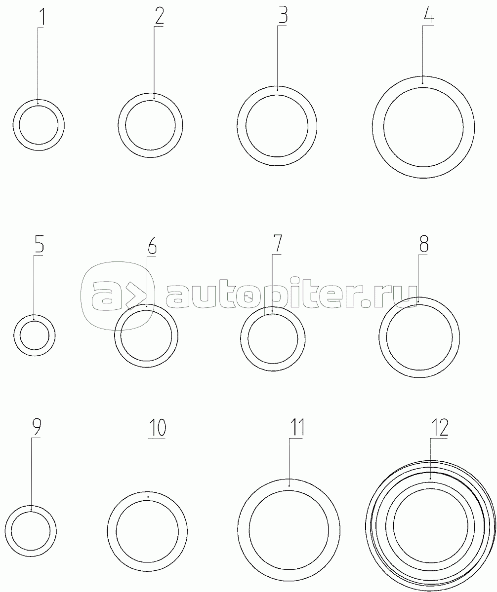 Комплект запасных частей гидрооборудования (081.27.15.060), Иллюстрация действительна для техники, произведенной с 20091001
