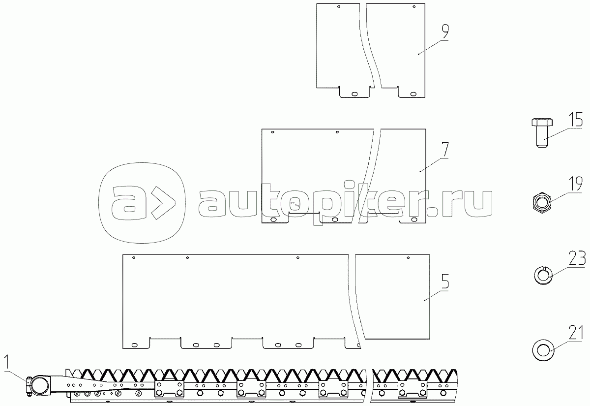 Комплект сменных частей для уборки риса (081.27.32.000), Иллюстрация действительна для техники, произведенной с 20110701