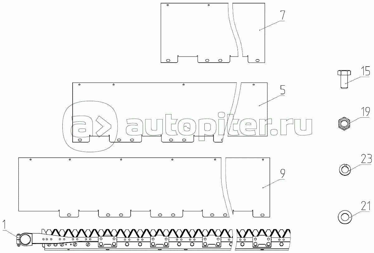 Комплект сменных частей для уборки риса (081.27.32.000-01), Иллюстрация действительна для техники, произведенной с 20110701