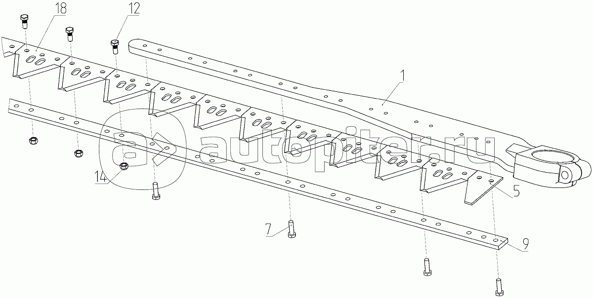 Нож (081.27.12.010), Иллюстрация действительна для техники, произведенной с 20111003