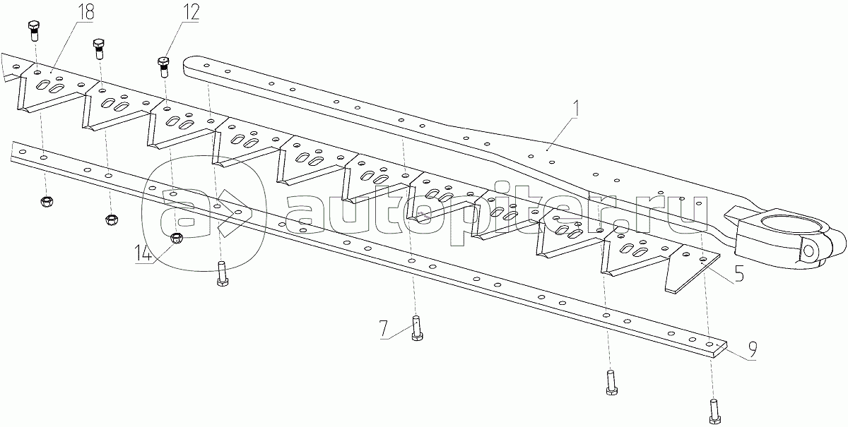 Нож (081.27.12.010-03), Иллюстрация действительна для техники, произведенной с 20111003