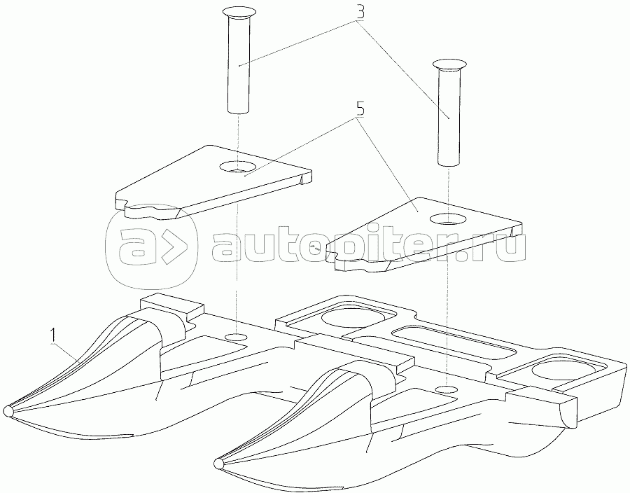 Палец двойной (081.27.12.140), Иллюстрация действительна для техники, произведенной с 20111003