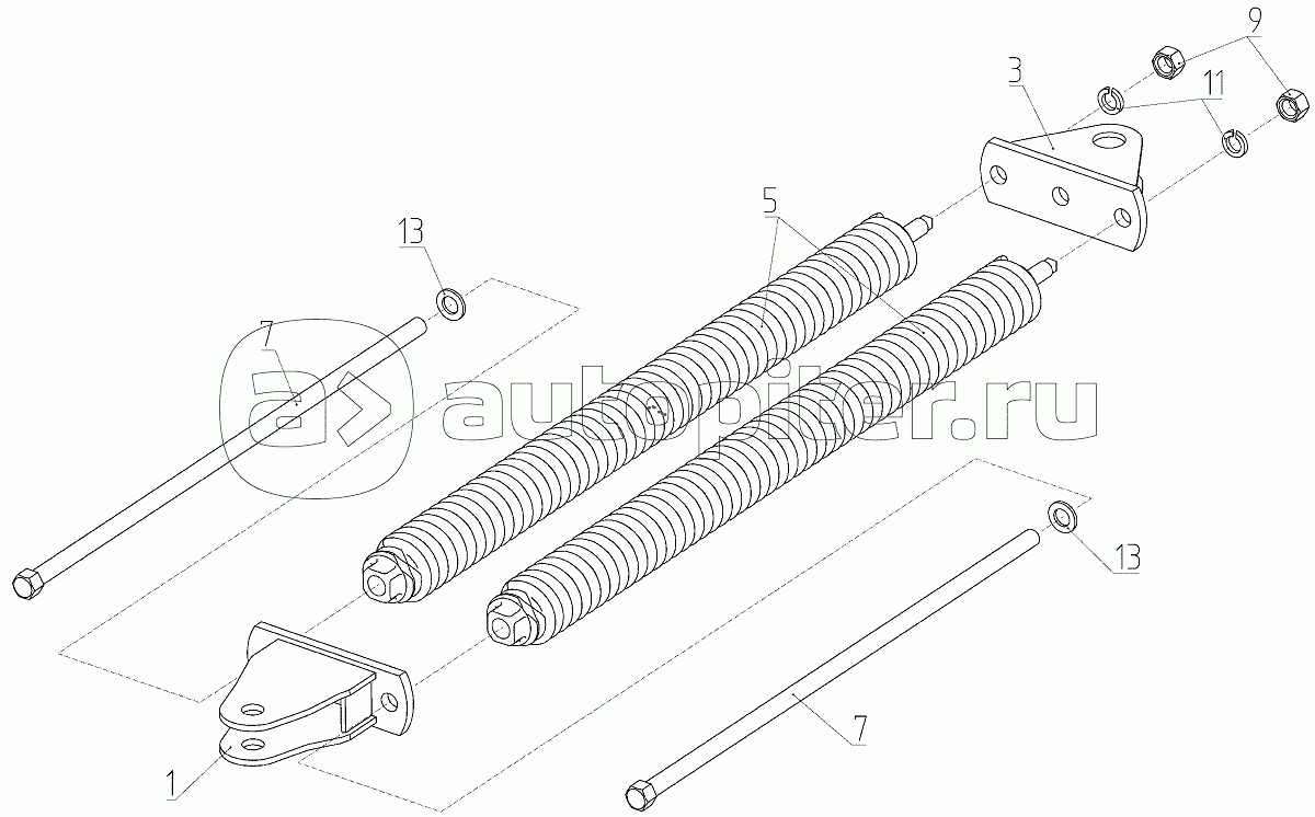 Блок пружин (142.03.00.350), Иллюстрация действительна для техники, произведенной с 20060213