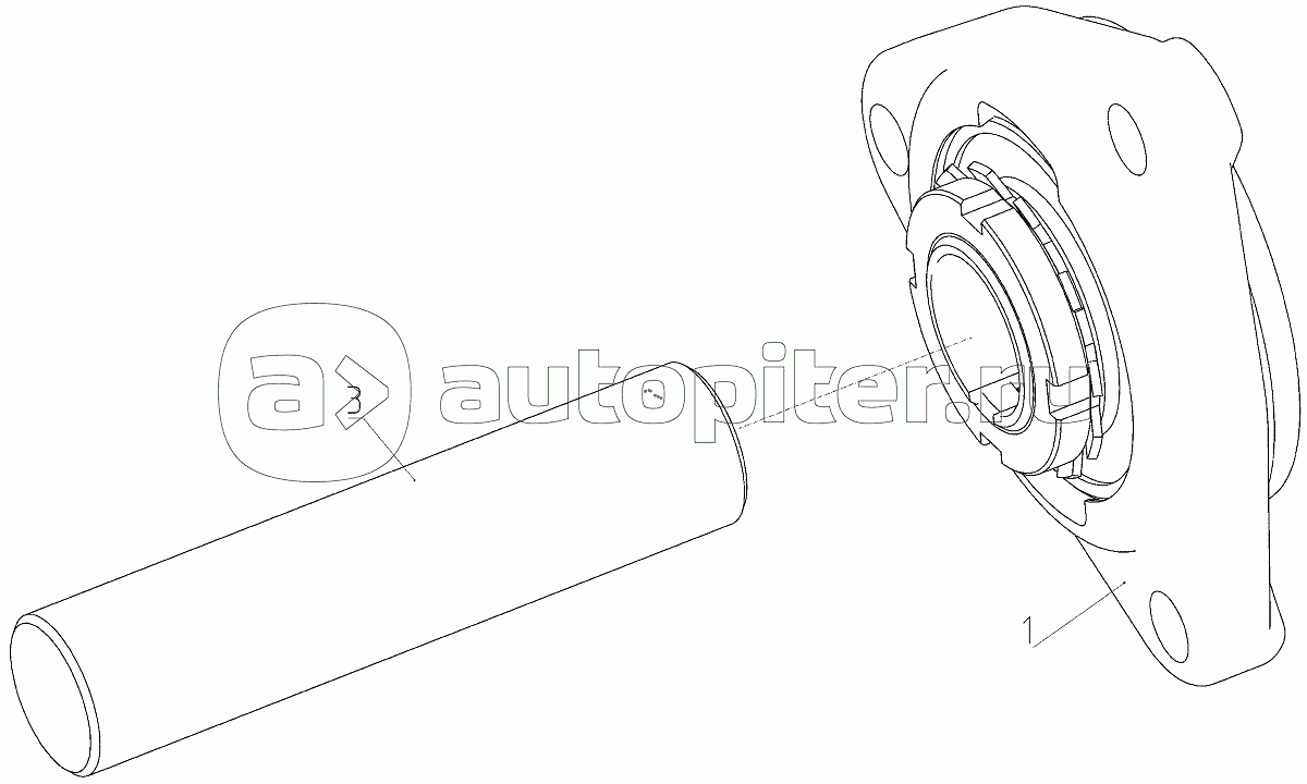 Ось с Подшипником (3518060-18920Б), Иллюстрация действительна для техники, произведенной с 20101001