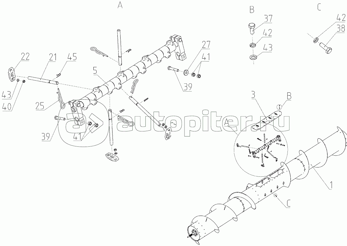 Шнек (S300.27.20.000-01), Иллюстрация действительна для техники, произведенной с 20171001