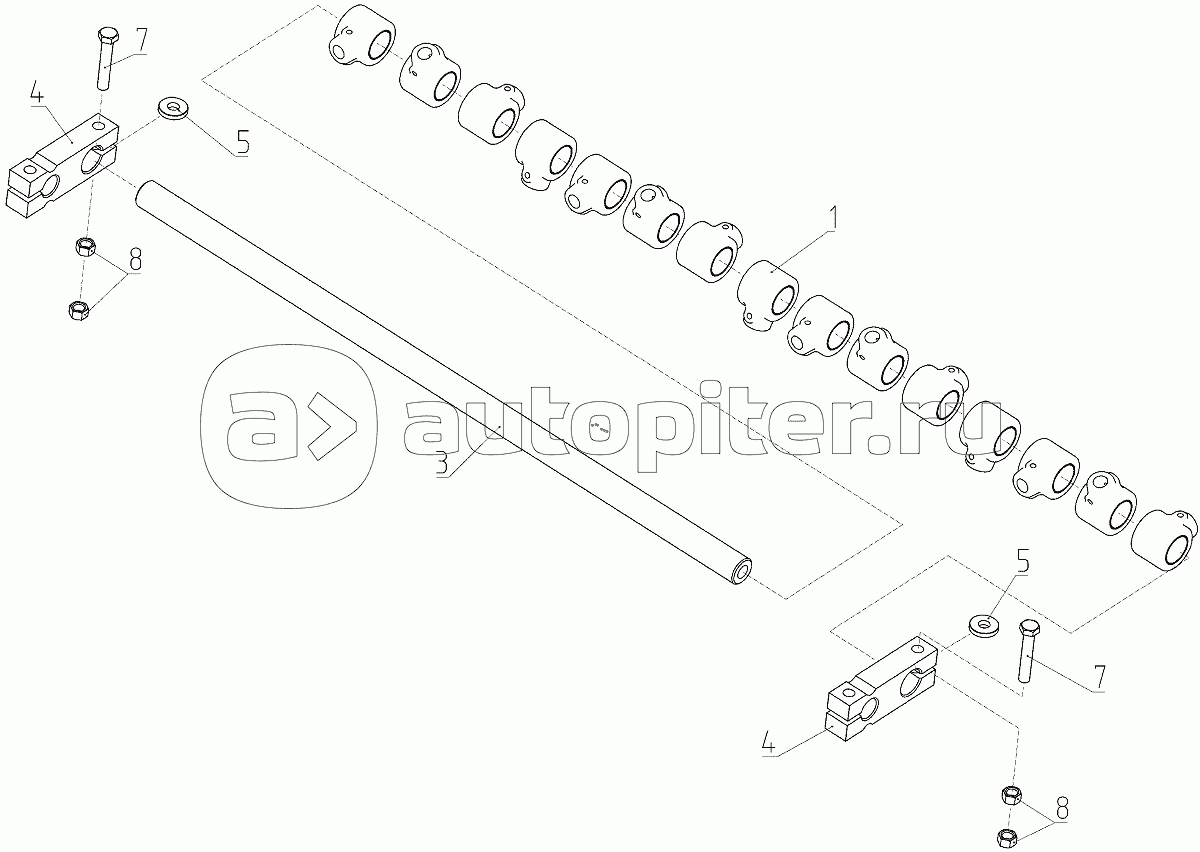 Труба пальчикового механизма (081.27.20.750), Иллюстрация действительна для техники, произведенной с 20110502