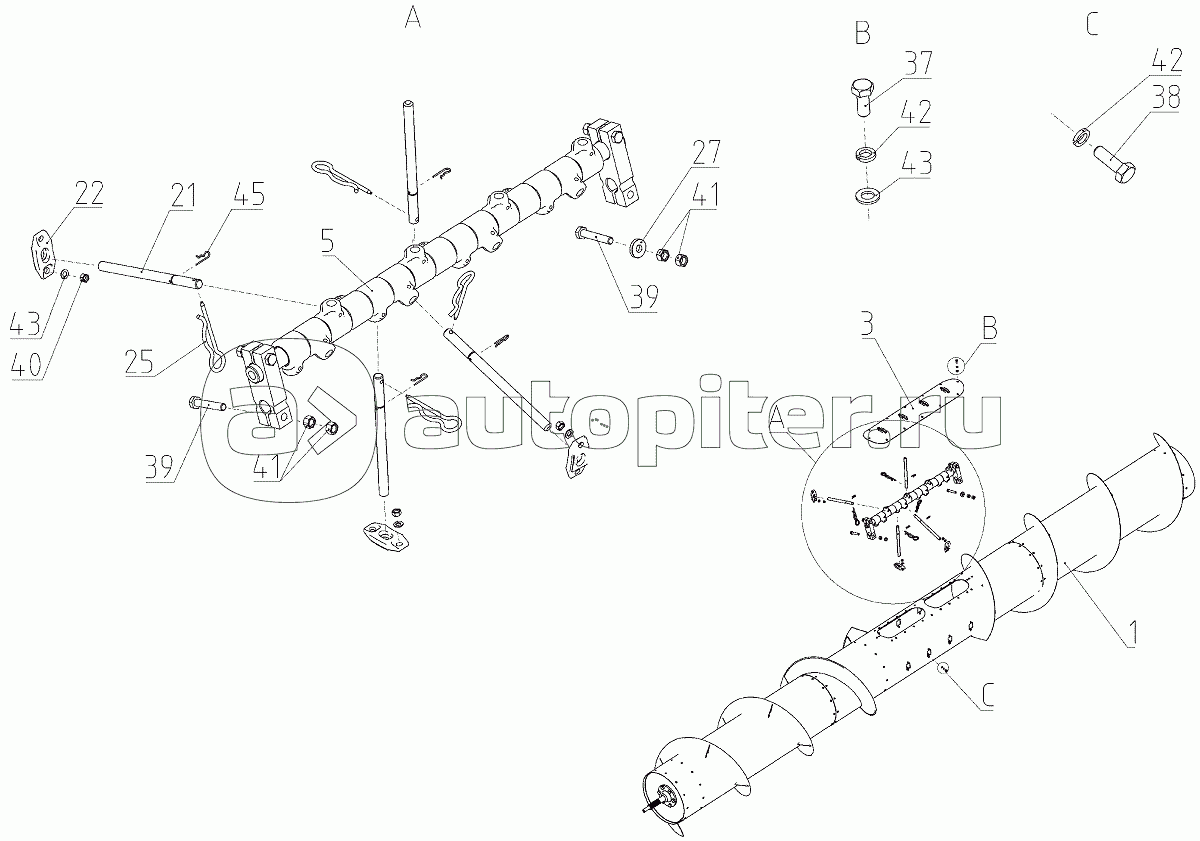 Шнек (S300.27.20.000-03), Иллюстрация действительна для техники, произведенной с 20171001