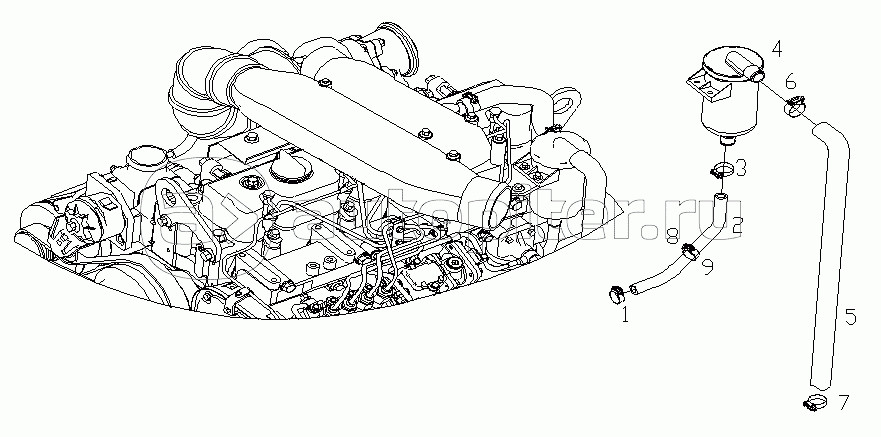 CRANKCASE VENT FILTER GROUP D42-000-30A+C
