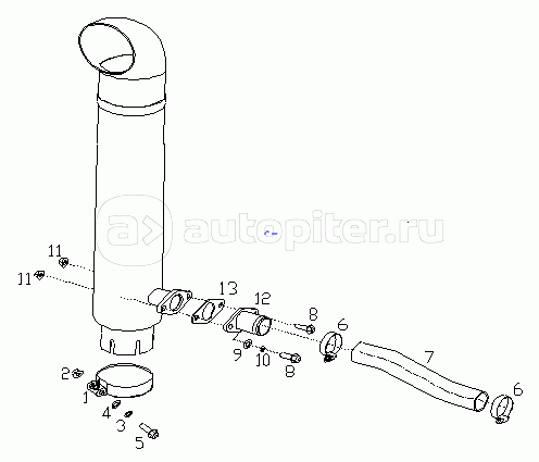 EJECTION TAILPIPE GROUP, EXHAUST S00004880+01