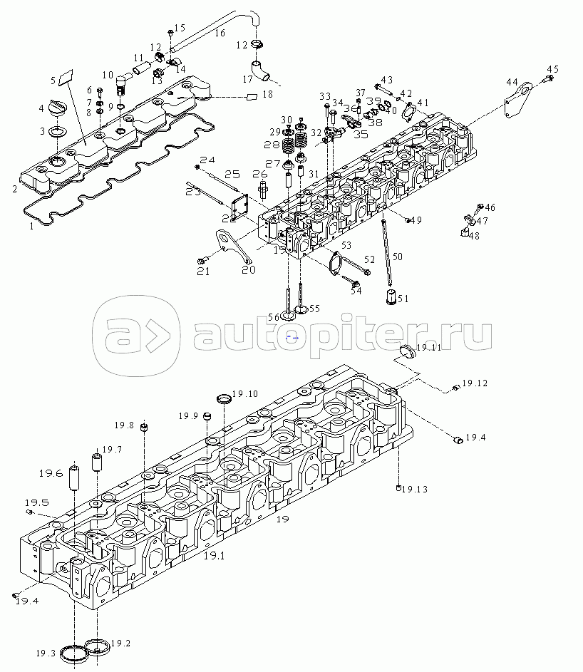 CYLINDER HEAD GROUP D04-000-30A+F(1), D04-000-30A+F(2)