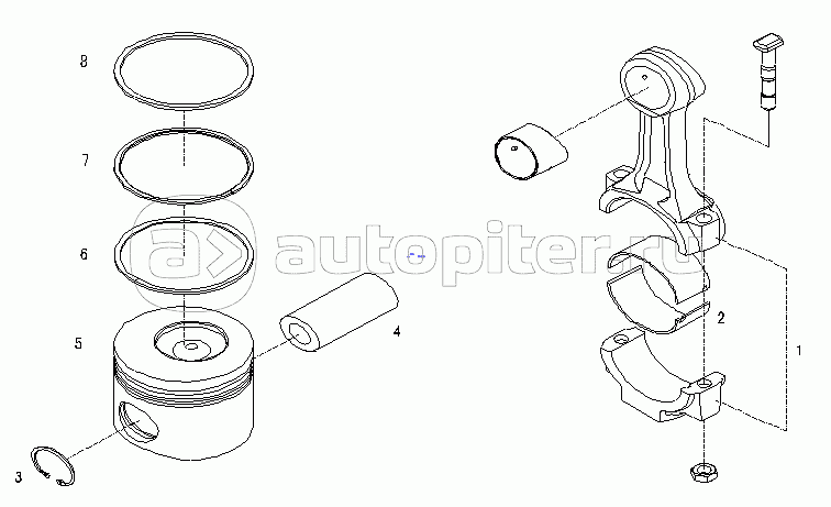 PISTON AND CONNECTING ROD GROUP D05-000-40+C