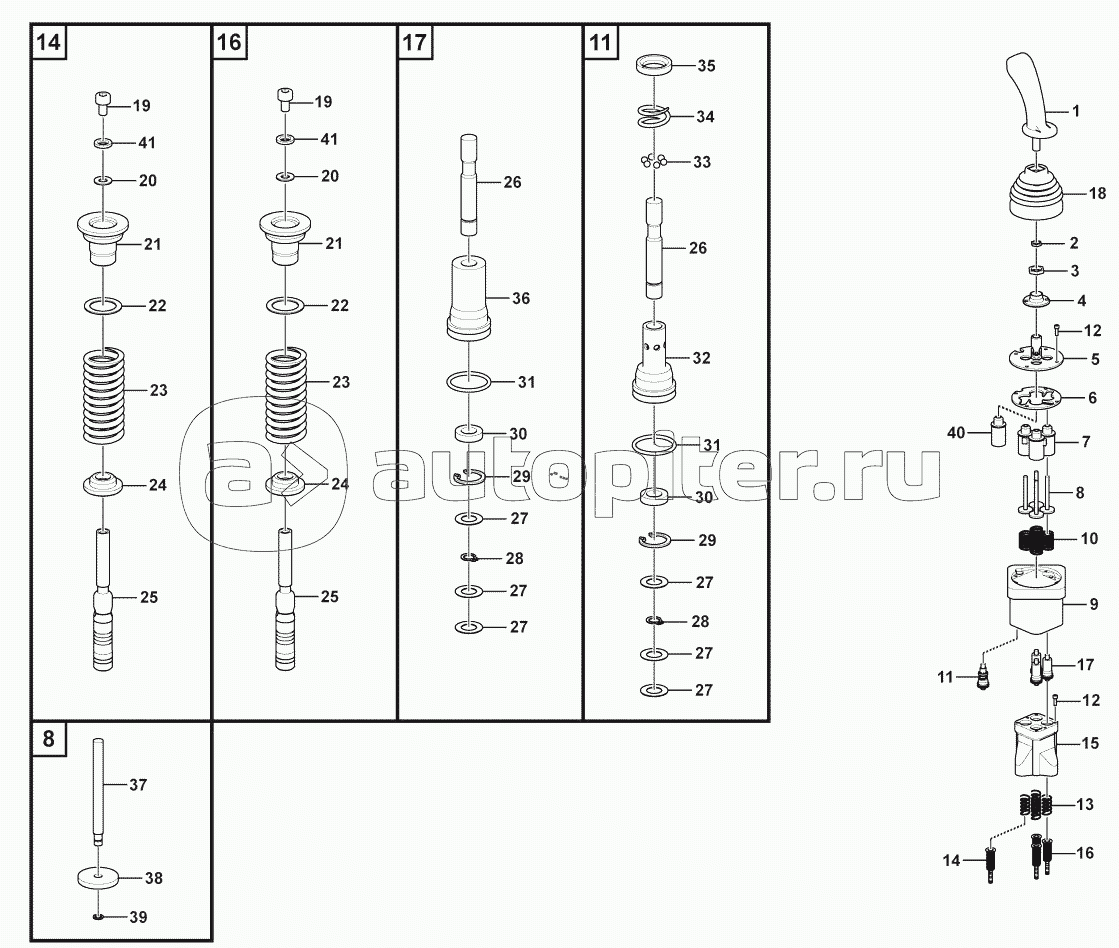 PCL403-35-B (370142) Control lever assembly