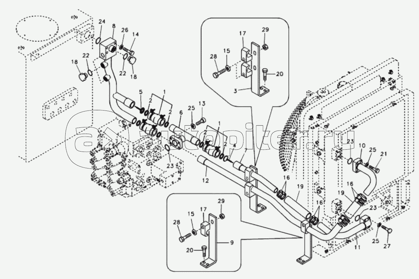 11212924 Hydraulic system, hydraulic tank to hydraulic oil cooler