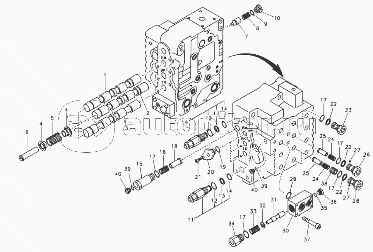 11212989 Main control valve, boom and bucket and travel Rh