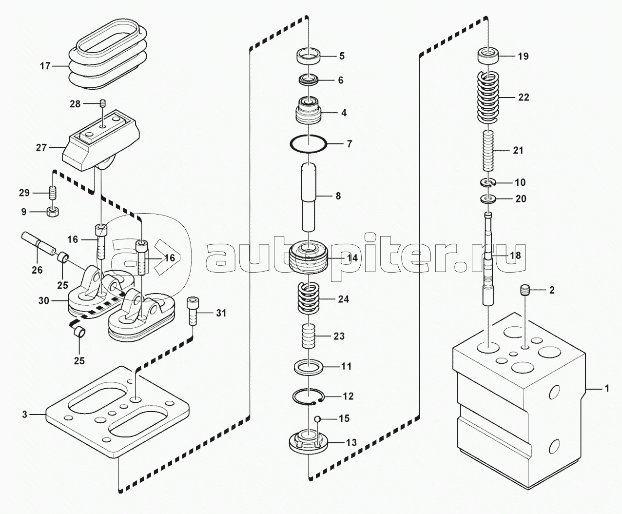 Remote control valve pedal, displacement motor