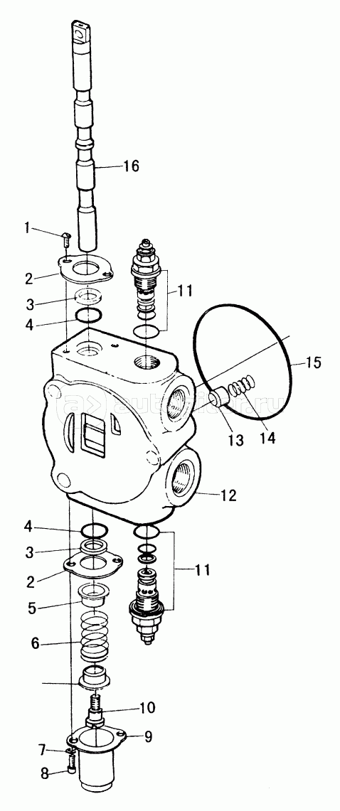 O-TYPE REVERSING VALVE SECTION (BACKHOE BUCKET BOOM SWING CROWD)