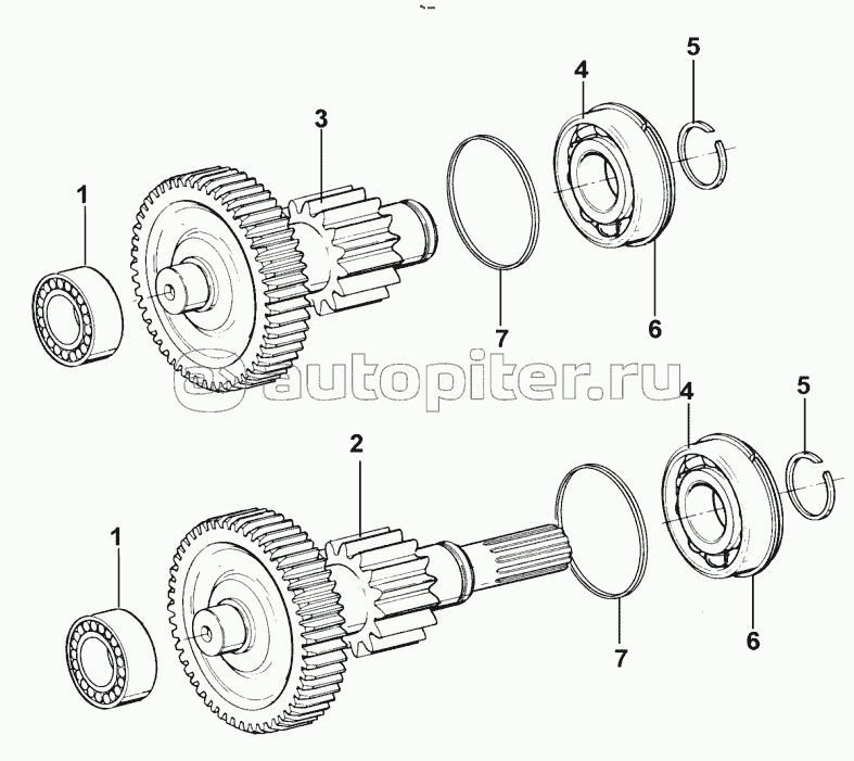 9JS135T-B AUXILIARY BOX MIDDLE SHAFT ASSEMBLY