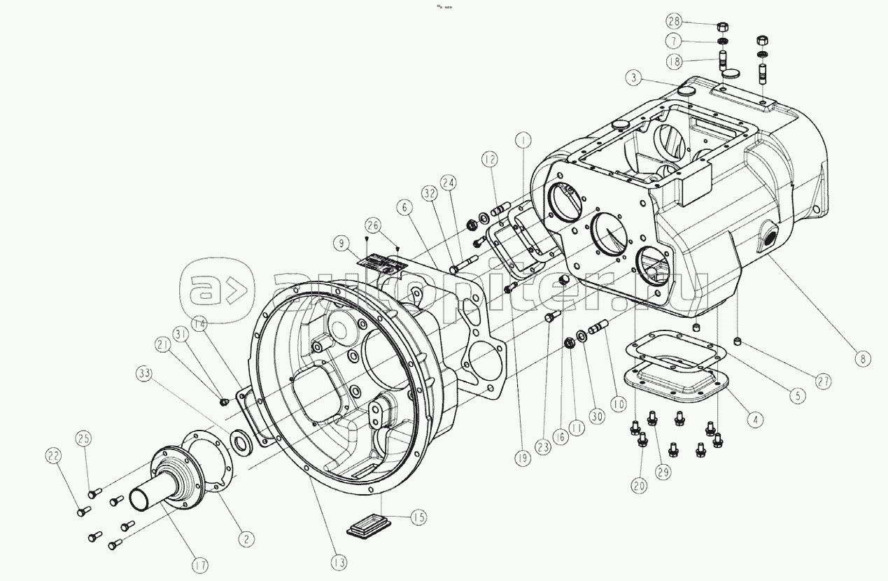 CLUTCH HOUSING AND TRANSMISSION HOUSING ASSEMBLY (FAST 12JS180TA)