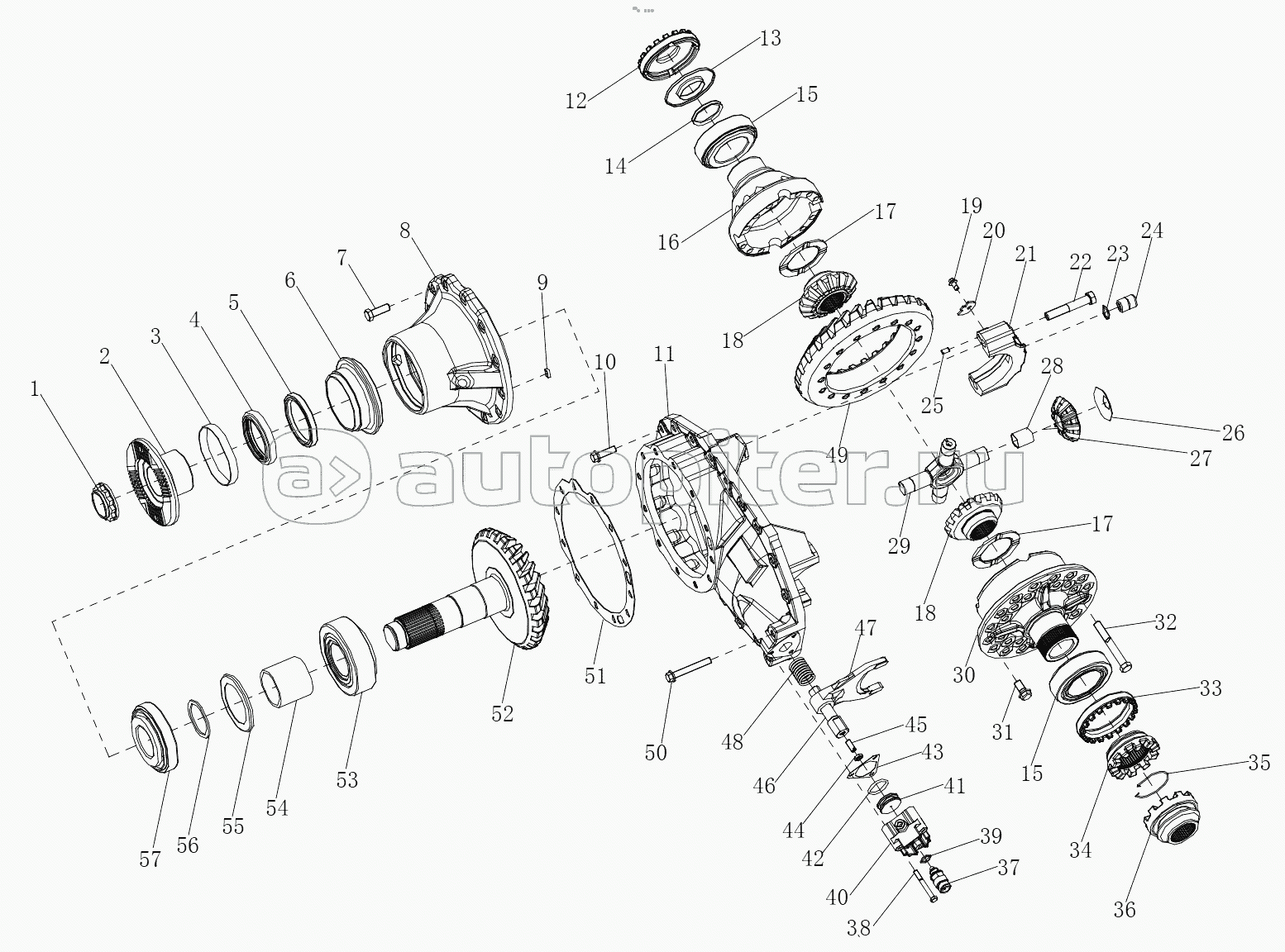 MAN TWO-STAGE DECELERATION DRIVE IN THE MIDDLE OF THE REAR AXLE