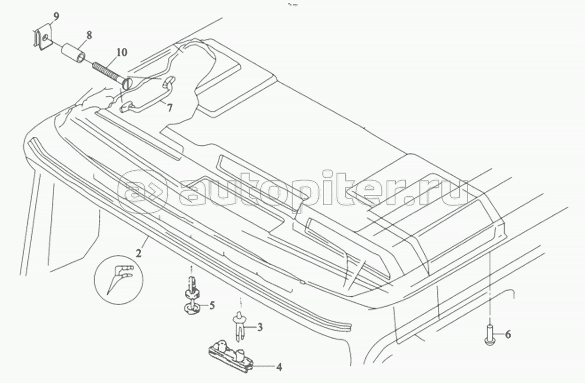 HEADLINING WITH MOUNTING AND GRAB HANDLE