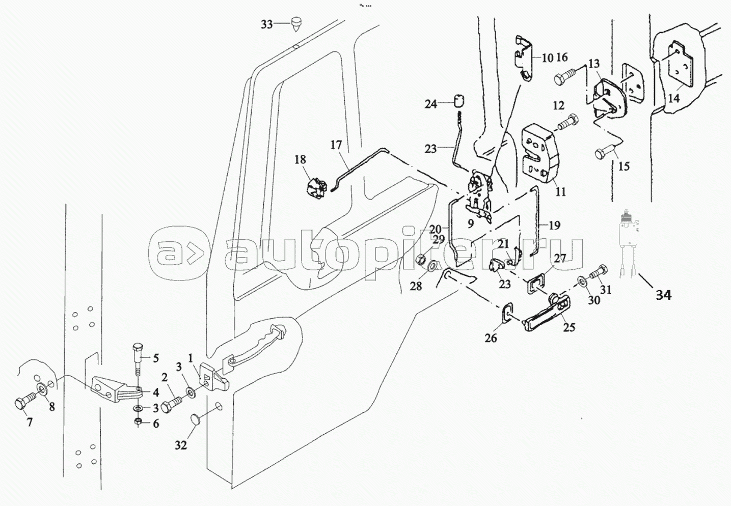 DOOR ARRESTOR AND DOOR ACUATING SYSTEM RIGHT