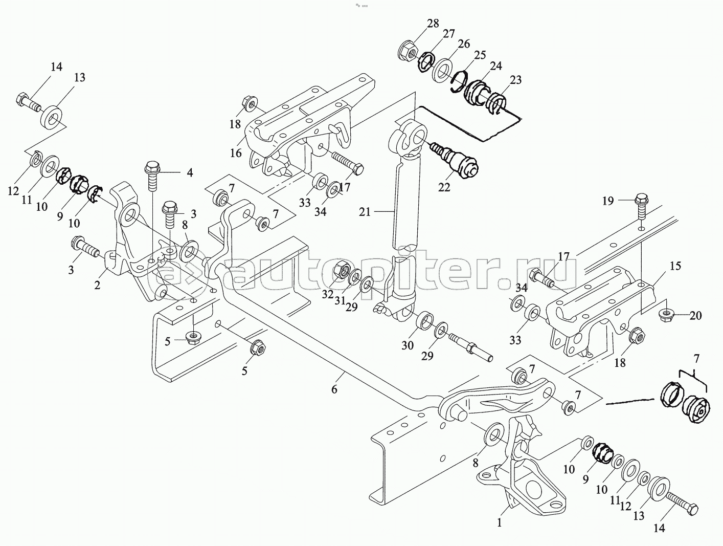 CAB TILTING MECHANISM R.H. DRIVE VEHICLE