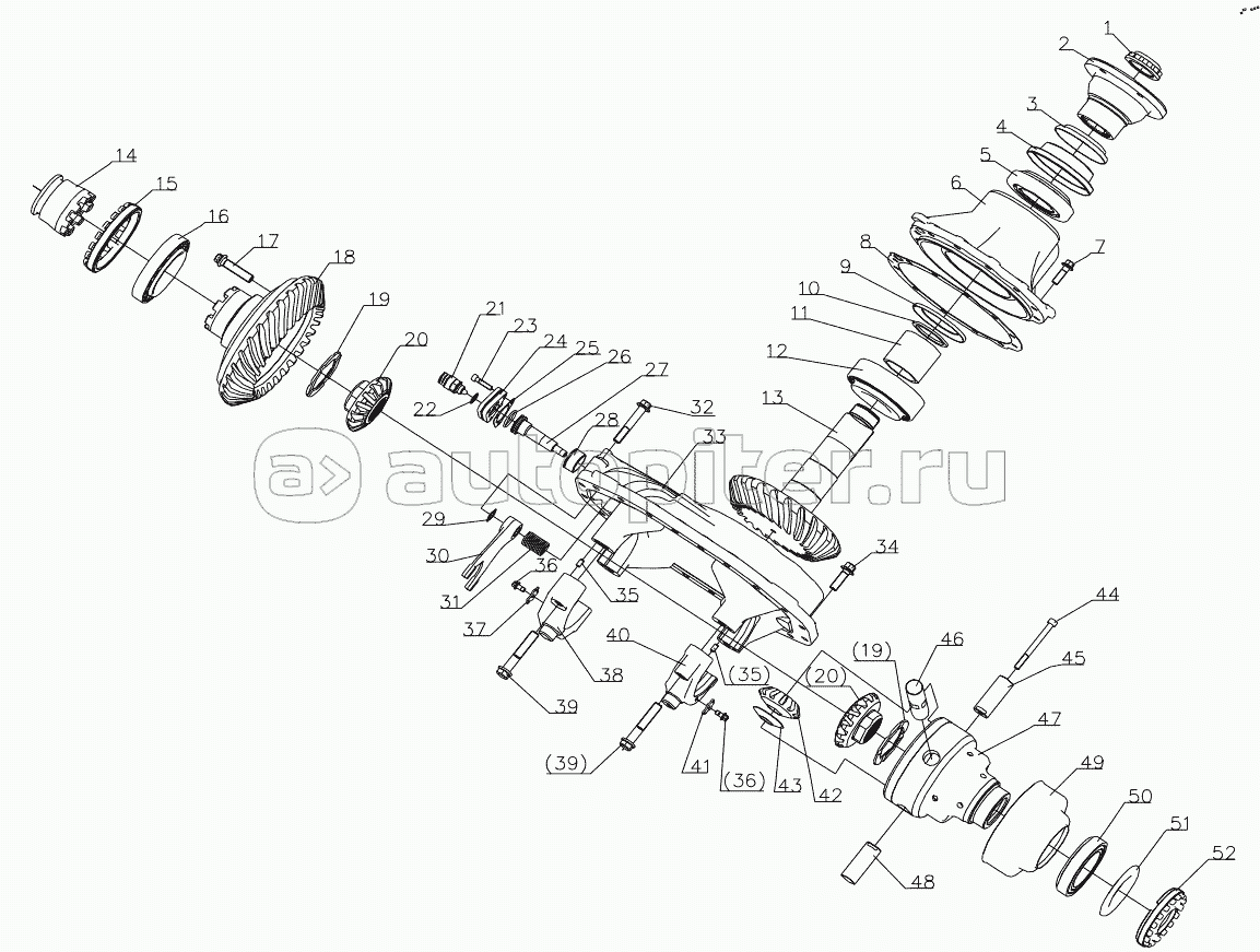 DOUBLE-STAGE REDUCTION TRANSAXLE SPARE PARTS CATALOG - MAIN REDUCER ASSEMBLY (REAR AXLE)