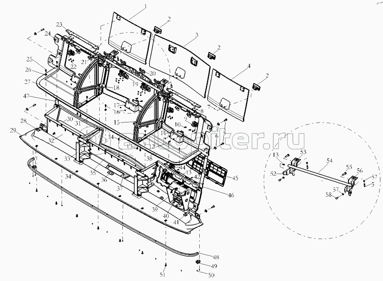THE INTERIOR TRIM ASSEMBLY (FOAM OVERHEAD BOX)