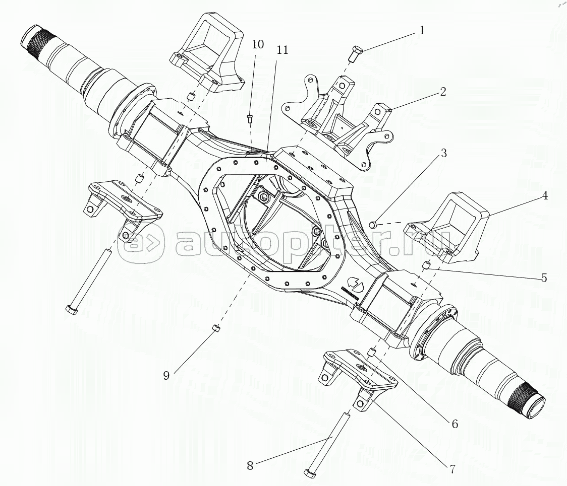 MAN TWO-STAGE DECELERATION DRIVE AXLE MIDDLE AXLE AXLE SHELL (STR SUSPENSION)
