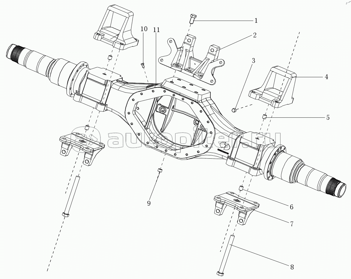 MAN TWO-STAGE DECELERATION DRIVE AXLE REAR AXLE AXLE SHELL (STR SUSPENSION)