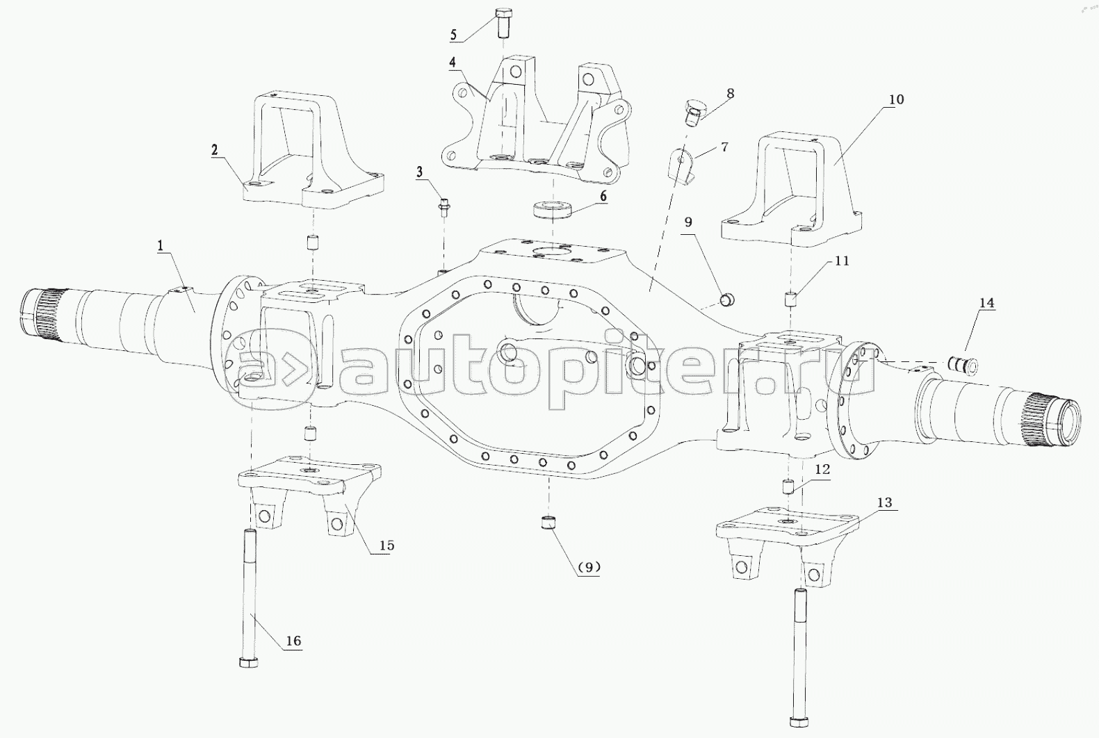WHEEL REDUCTION THROUGH DRIVE AXLE HOUSING (MIDDLE AXLE)