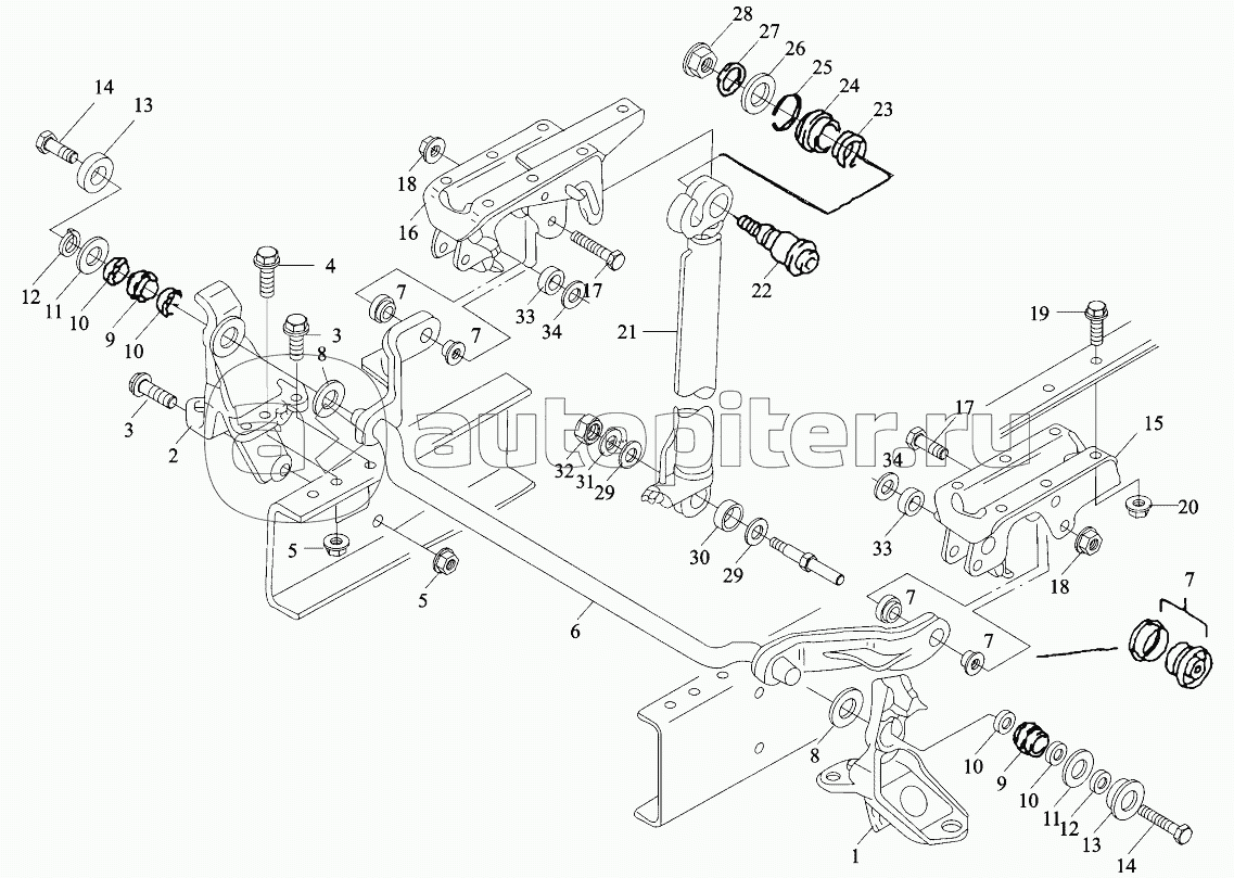 CAB TILTING MECHANISM L.H. DRIVE VEHICLE