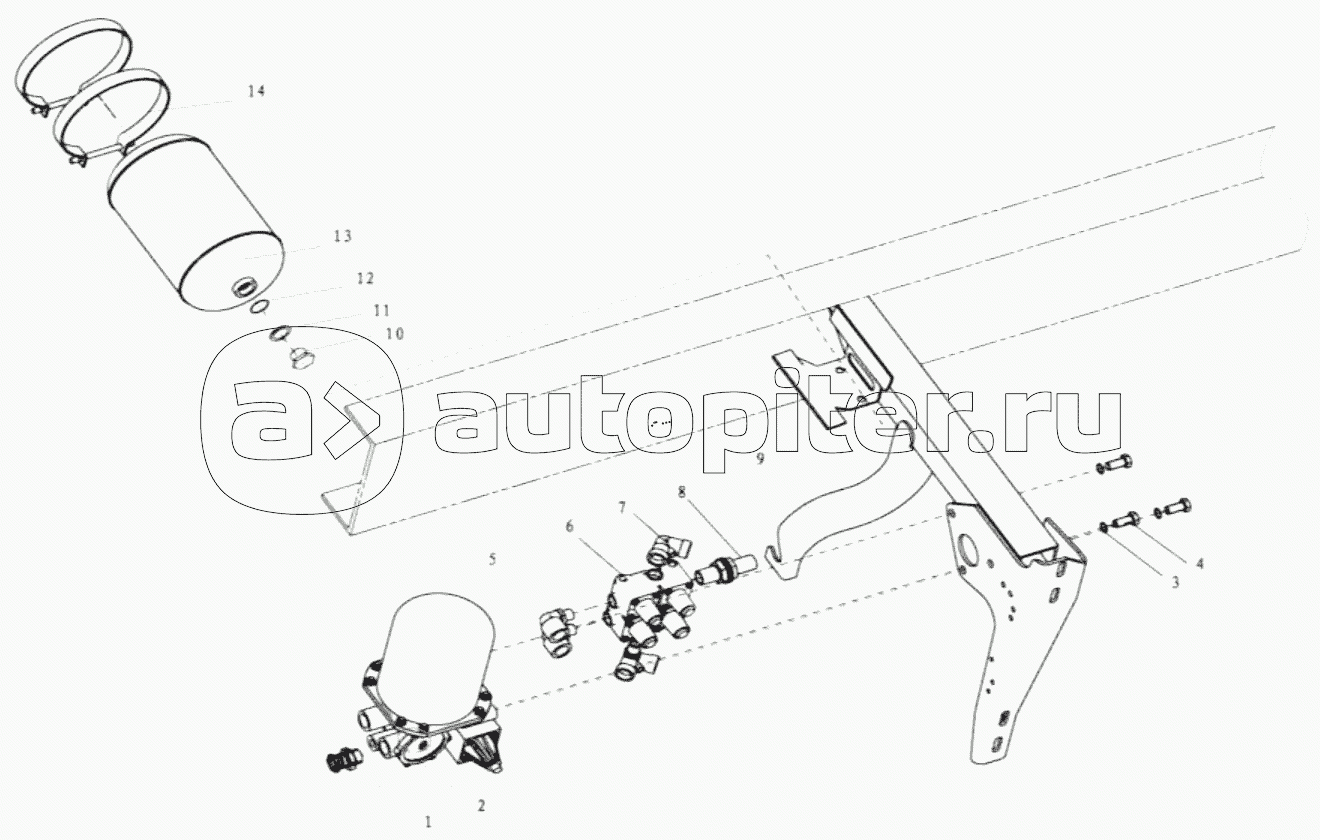 AIR DRYER,FOUR-LOOP GUARD VALVE,AIR TANK FIXING