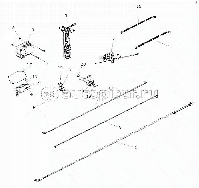 AC9925563100004 Система SCR C7 Euro 5 (трактор/глушитель слева 750/бак для мочевины справа 775/Bosch/отопление/500K