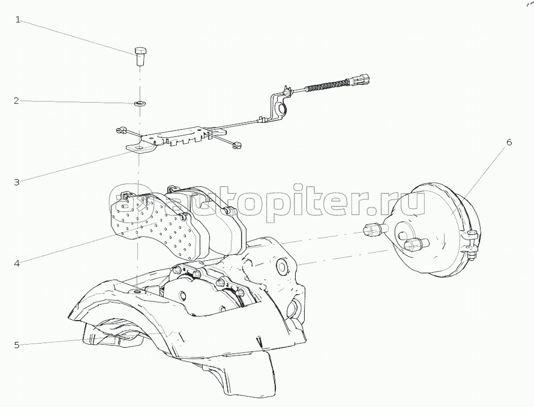 AC40414420305 Левый дисковый тормоз (P20L, С электронным извещателем износа, В холодных районах)