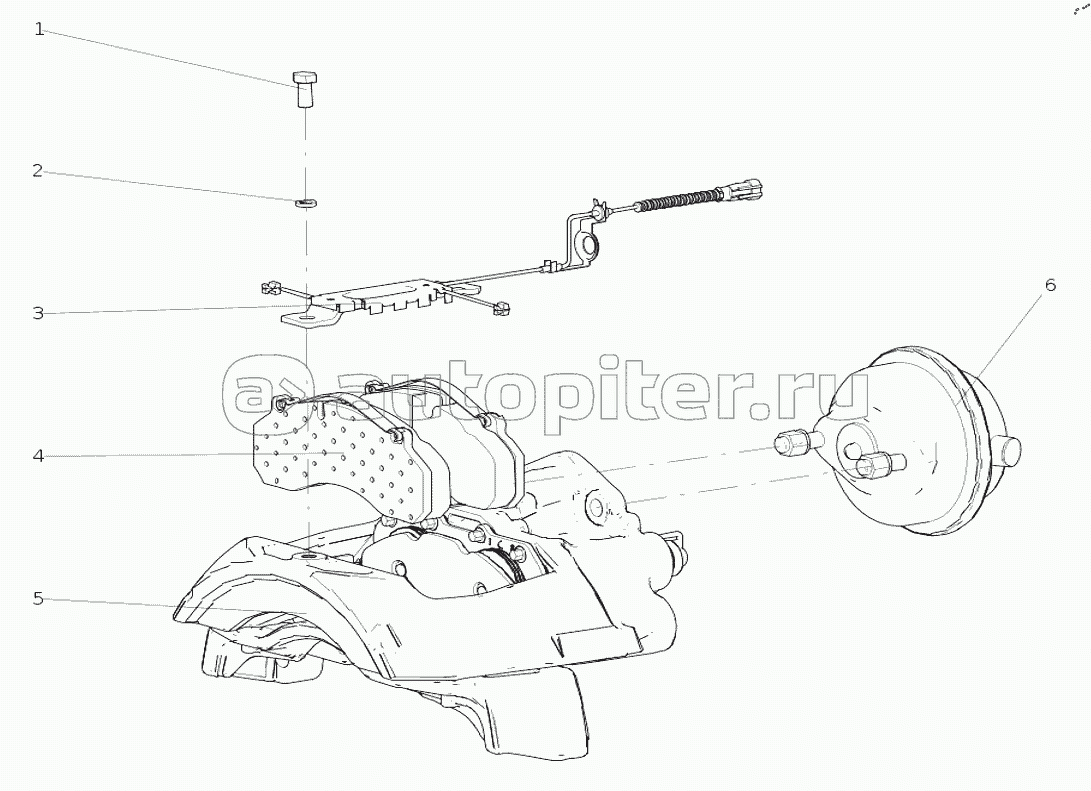 AC40414420306 Правый дисковый тормоз (P20L, С электронным извещателем износа, В холодных районах)