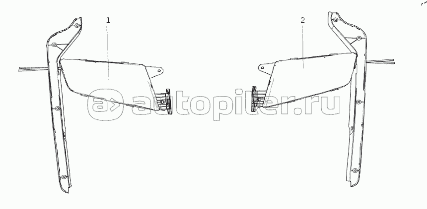 AC962272000001 Фары (Широкий кузов /Неметаллические бамперы /с дневным светом /Черная рама)