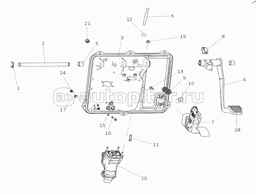 AZ962536000005 Узел управления комбинированной педалью (SITRAK /WABCO -EBS /АМТ /Клапаны манипуляторов /Тягач)