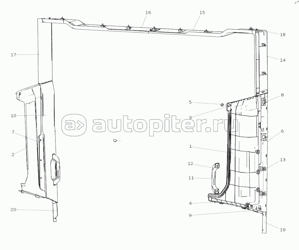 AC16D61-0500001 Кольцевая накладка на дверную коробку (Широкий кузов Высокая крыша Удлиненнаый)