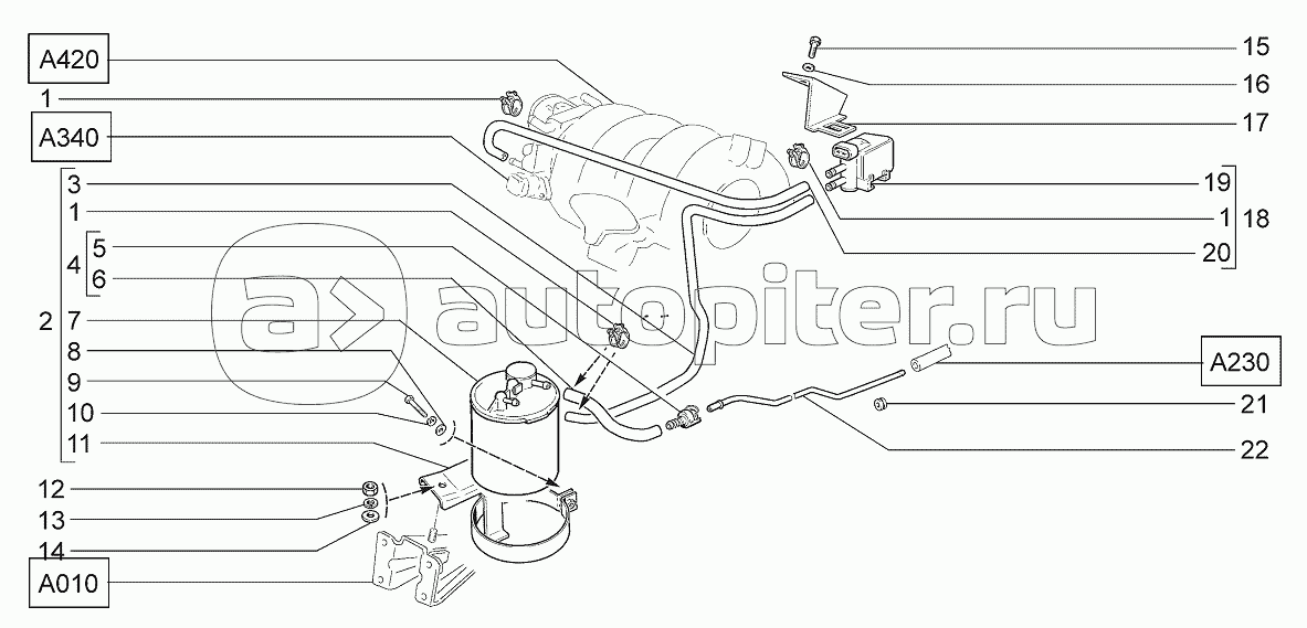 Система улавливания паров бензина (Адсорбер)