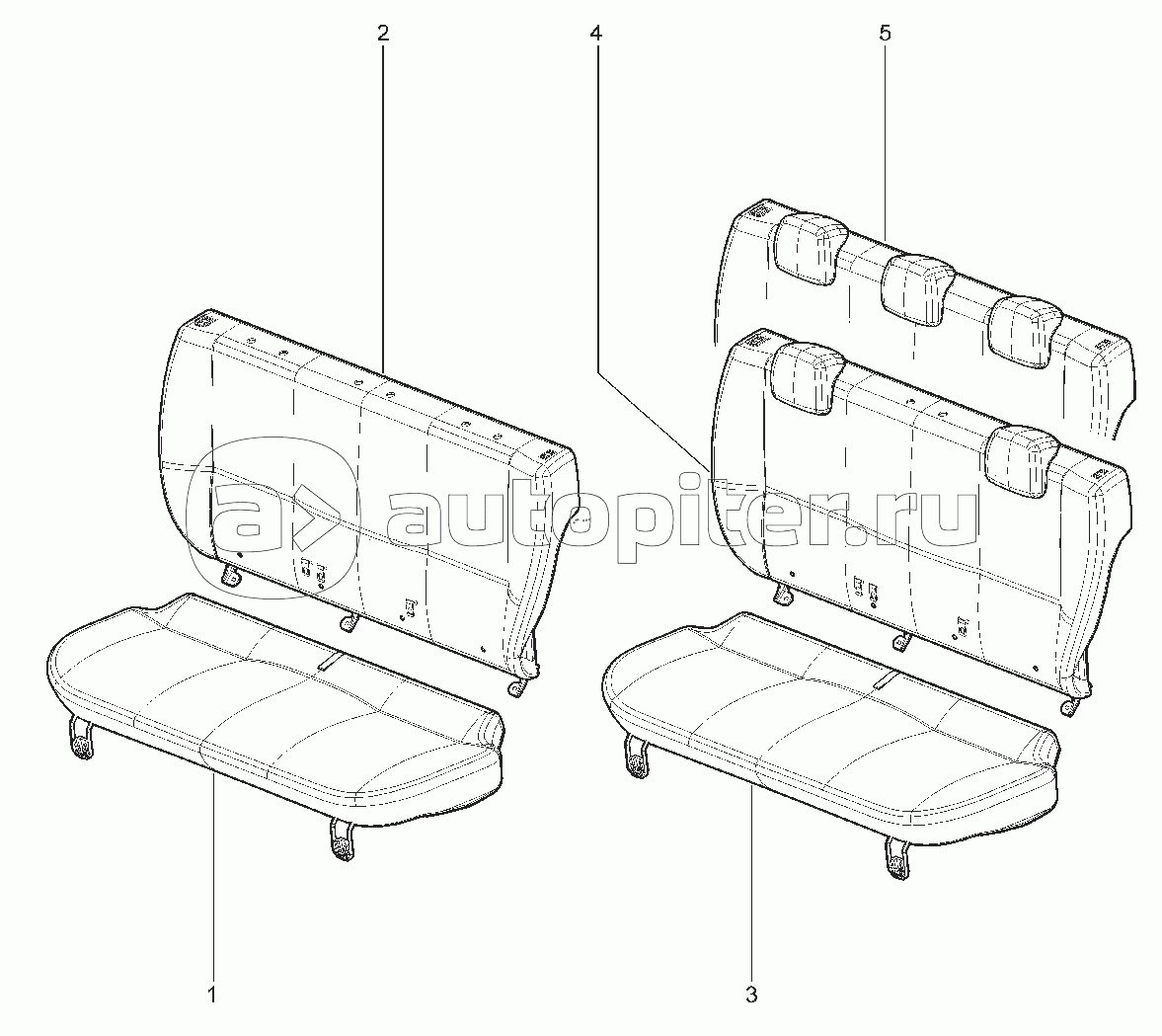 760040. ЗАДНИЕ СИДЕНИЯ (ПОДУШКА, СПИНКА)