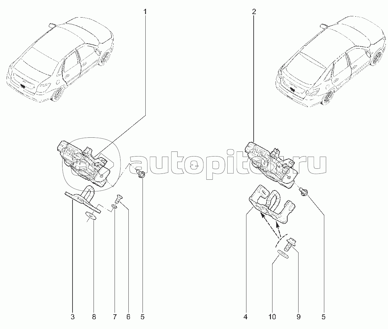 522210. ЗАМКИ КРЫШКИ БАГАЖНИКА,ДВЕРИ ЗАДКА,ФИКСАТОРЫ LGD,BGD