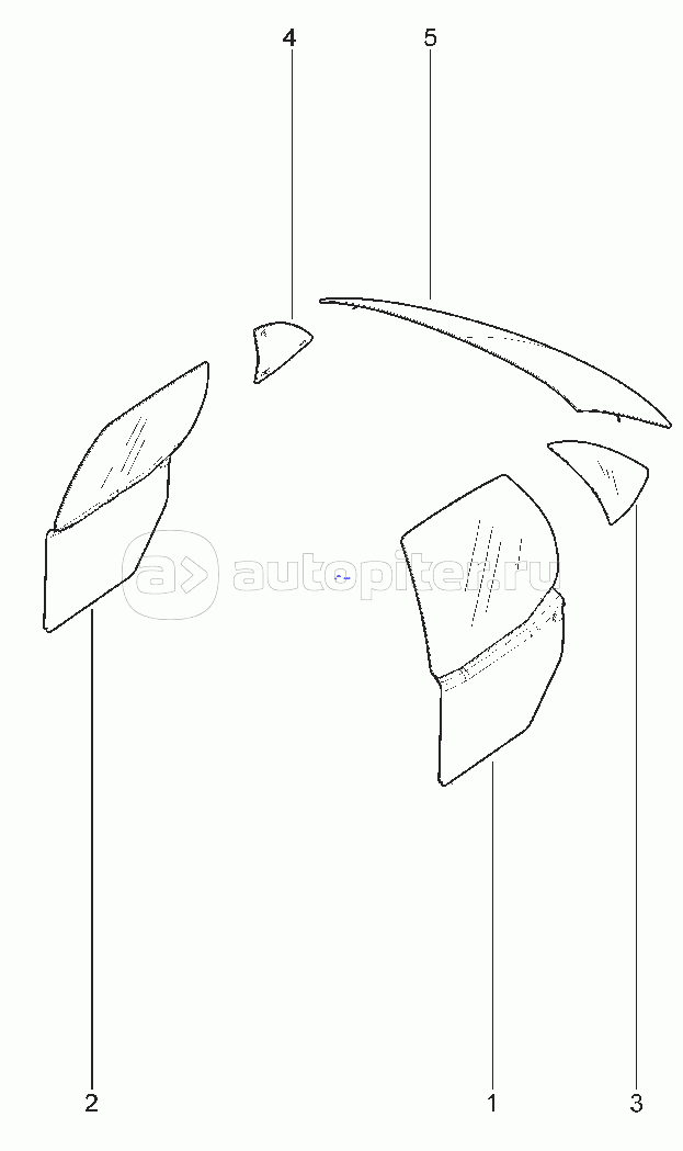 540111. СТЕКЛА ЗАДНИХ ДВЕРЕЙ И ЗАДКА LGD