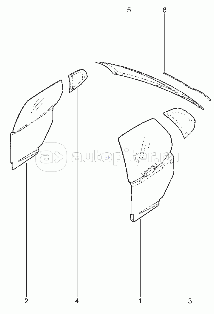 540113. СТЕКЛА ЗАДНИХ ДВЕРЕЙ И ЗАДКА CGD