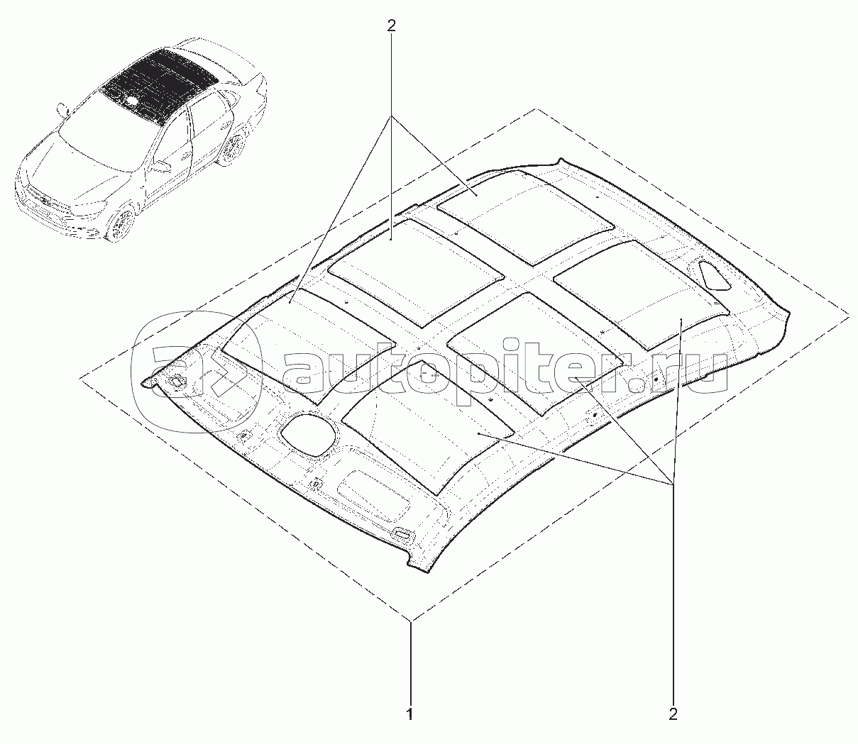 711110. ОБИВКА КРЫШИ С ПРОКЛАДКАМИ В СБОРЕ (LGD)