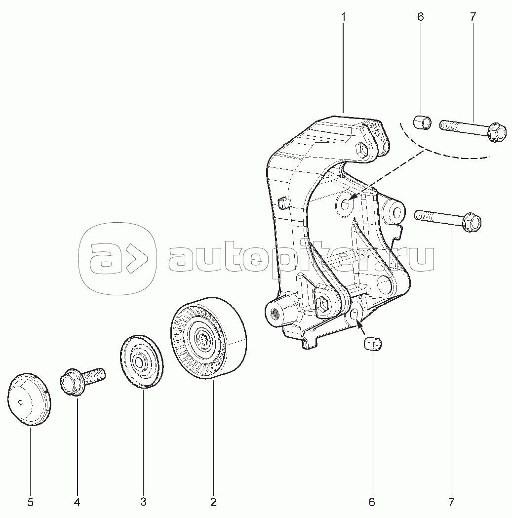 152210. КРОНШТЕЙН ПРИВОДА ВСПОМОГАТЕЛЬНЫХ АГРЕГАТОВ (16 КЛ.)