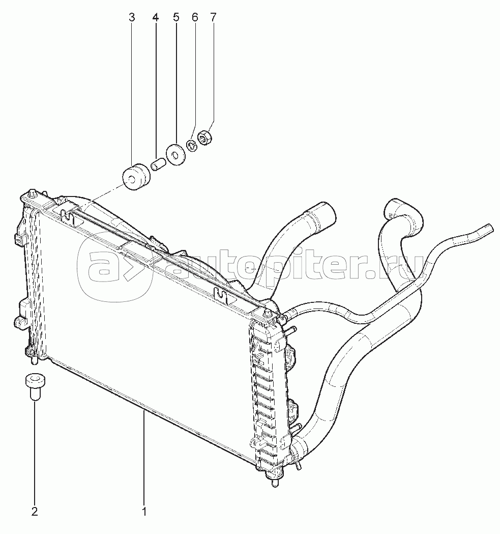 190010. РАДИАТОР СИСТЕМЫ ОХЛ.ДВИГАТЕЛЯ (БЕЗ КУ)