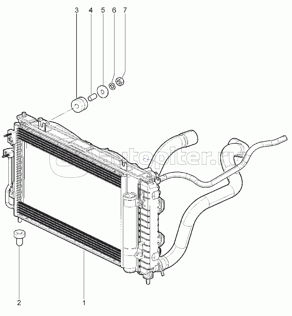 190110. РАДИАТОР СИСТЕМЫ ОХЛ.ДВИГАТЕЛЯ (С КУ)