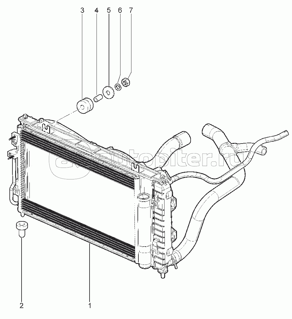 190310. РАДИАТОР СИСТЕМЫ ОХЛ.ДВИГАТЕЛЯ (16 КЛ,BVR5)