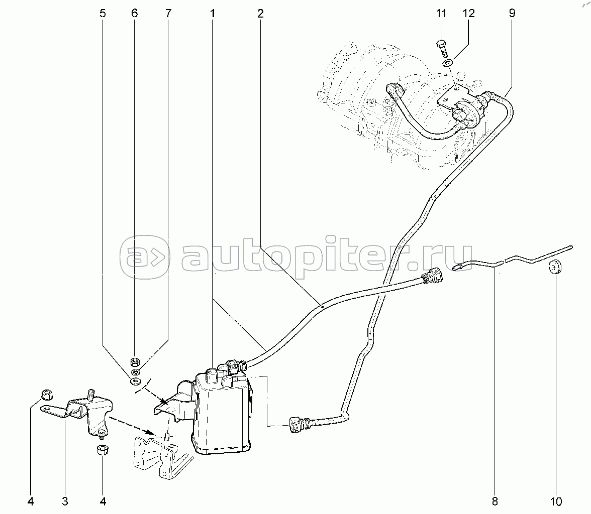 124210. Адсорбер, клапан продувки (Classic)